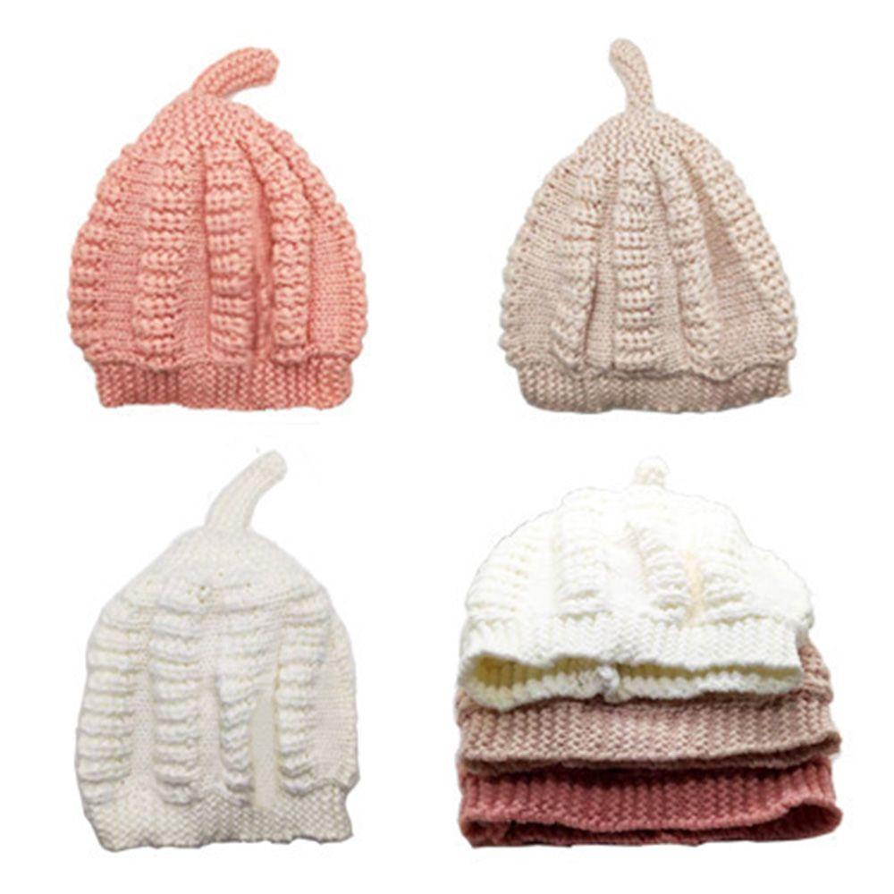 Mũ Beanie Dệt Kim Màu Trơn Dễ Thương