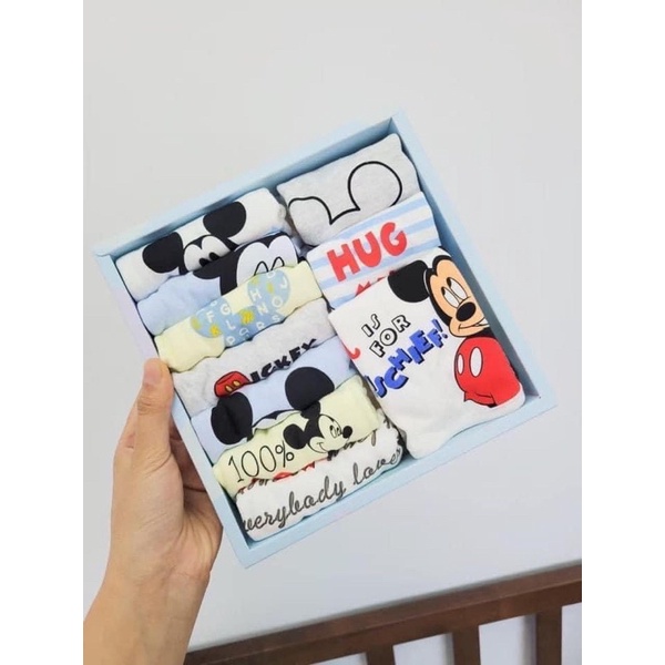 Set 10 Yếm Disney full box/ yếm cotton mềm mịn 0-3y