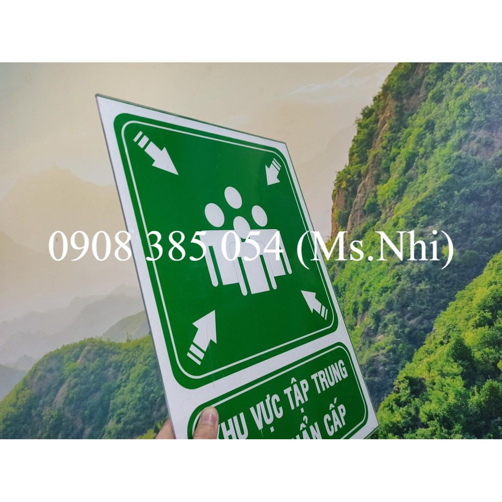Biển báo nơi tập trung sơ tán khi khẩn cấp chất liệu mica siêu bền- KT30x40- Hình thật