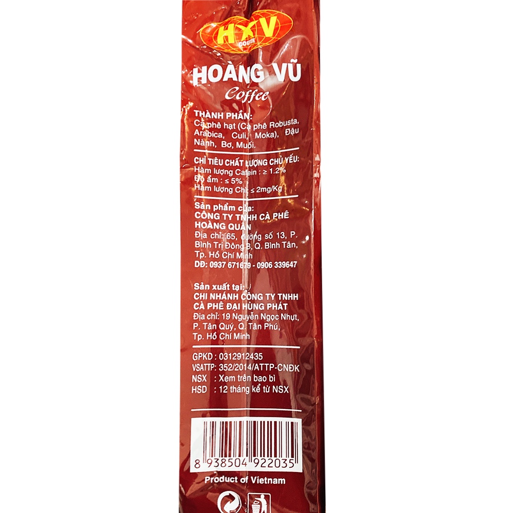 Combo 2 Bịch x 500gr Cà phê pha phin truyền thống thơm ngon Công ty Hoàng Vũ Z