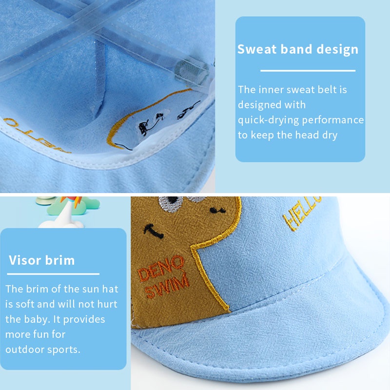 Mũ lưỡi trai in họa tiết khủng long cá tính dành cho bé từ 1-3 tuổi