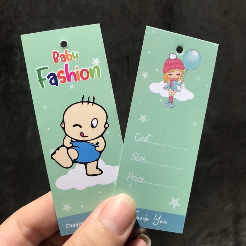 Mác quần áo combo 100 mác + 100 Dây Treo Thẻ Bài - Dây Dù Xâu Tag (Mác) Quần Áo