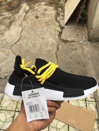 ( Ảnh thật ) Sneaker Human Race đen dây vàng