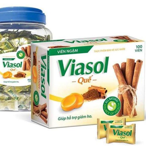 Viên ngậm giảm ho Viasol hương quế | Thế Giới Skin Care