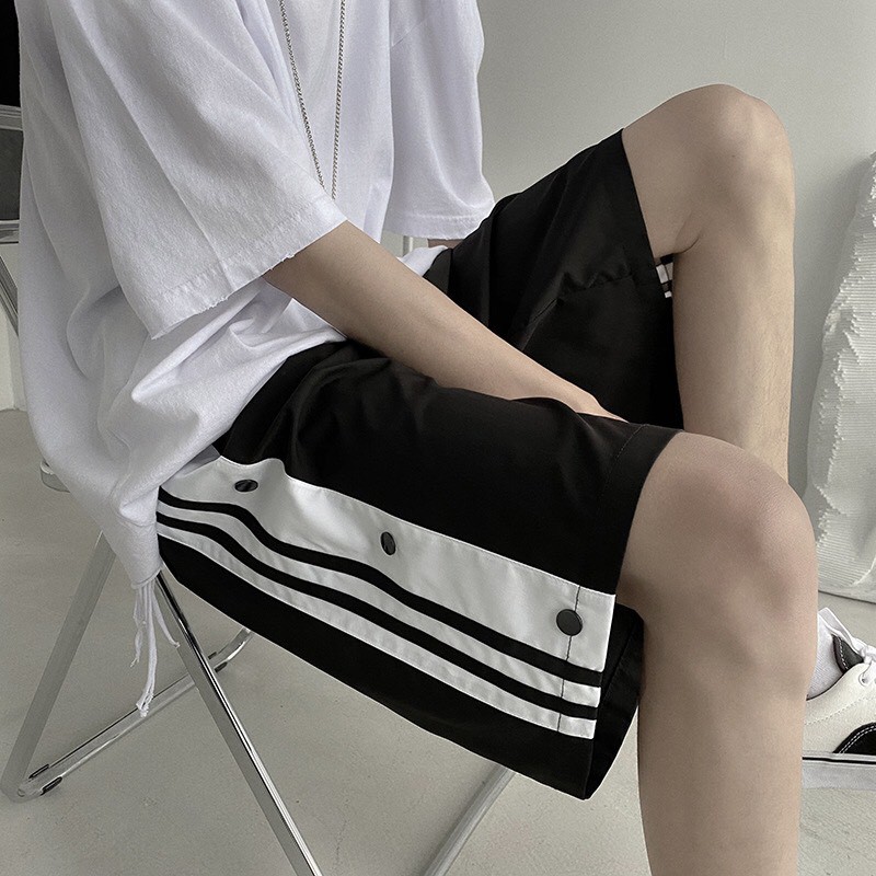 Quần thể thao cúc bấm lửng unisex style hàn quốc - Nanashop | BigBuy360 - bigbuy360.vn