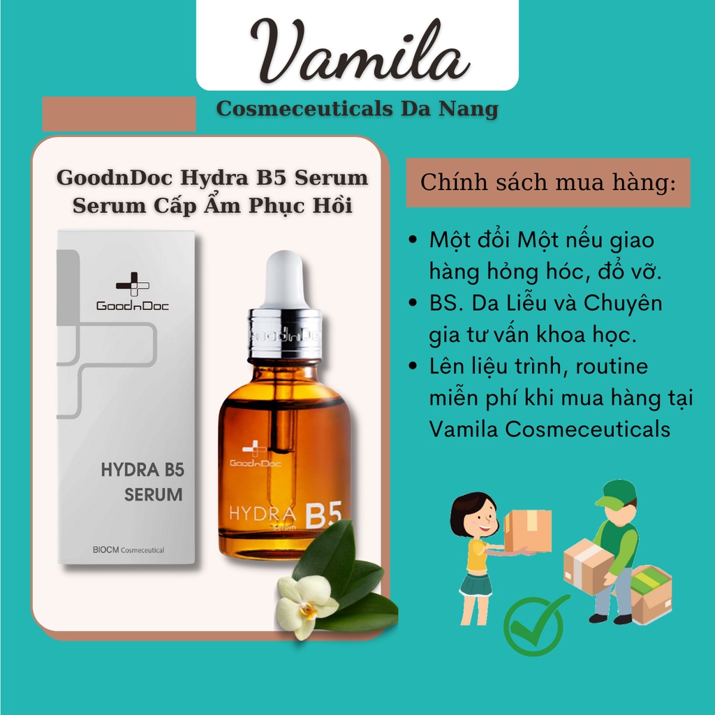 Combo Dưỡng Ẩm Cấp Ẩm Phục Hồi GoodnDoc Kem Rau Má Và Serum B5 Goodndoc