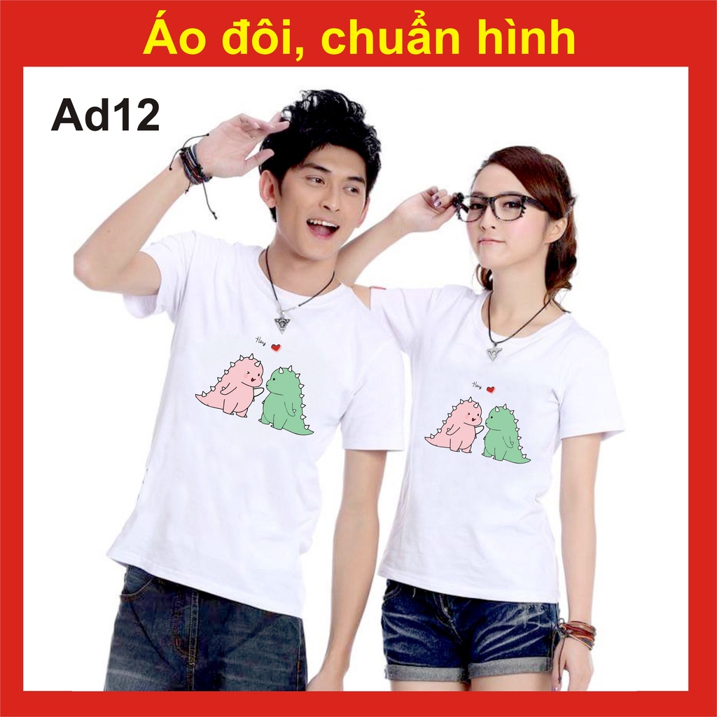 Áo đôi đẹp AD9, forever khủng long chipi