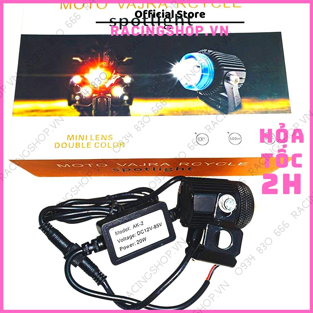 Đèn trợ sáng bi cầu mini Đèn led xe máy ️cos vàng pha trắng LEDVNRACING mẫu hot 2022 Bảo Hành 6T chính hãng RACINGSHOPVN