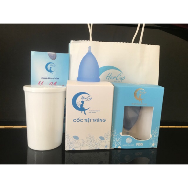 Combo Full Cốc nguyệt san Hercup chính hãng sản xuất Mỹ