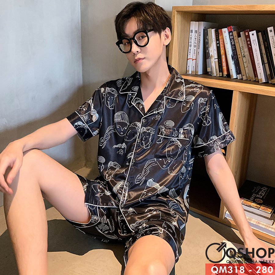 [SALE] BỘ ĐỒ PIJAMA NGẮN TAY NAM QM318