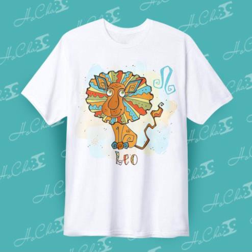 Áo thun CUNG HOÀNG ĐẠO - SƯ TỬ (Leo) | mẫu 3 | Vải Dày Mịn - MAY Dây Cổ Cao Cấp ( có Hình Thật )