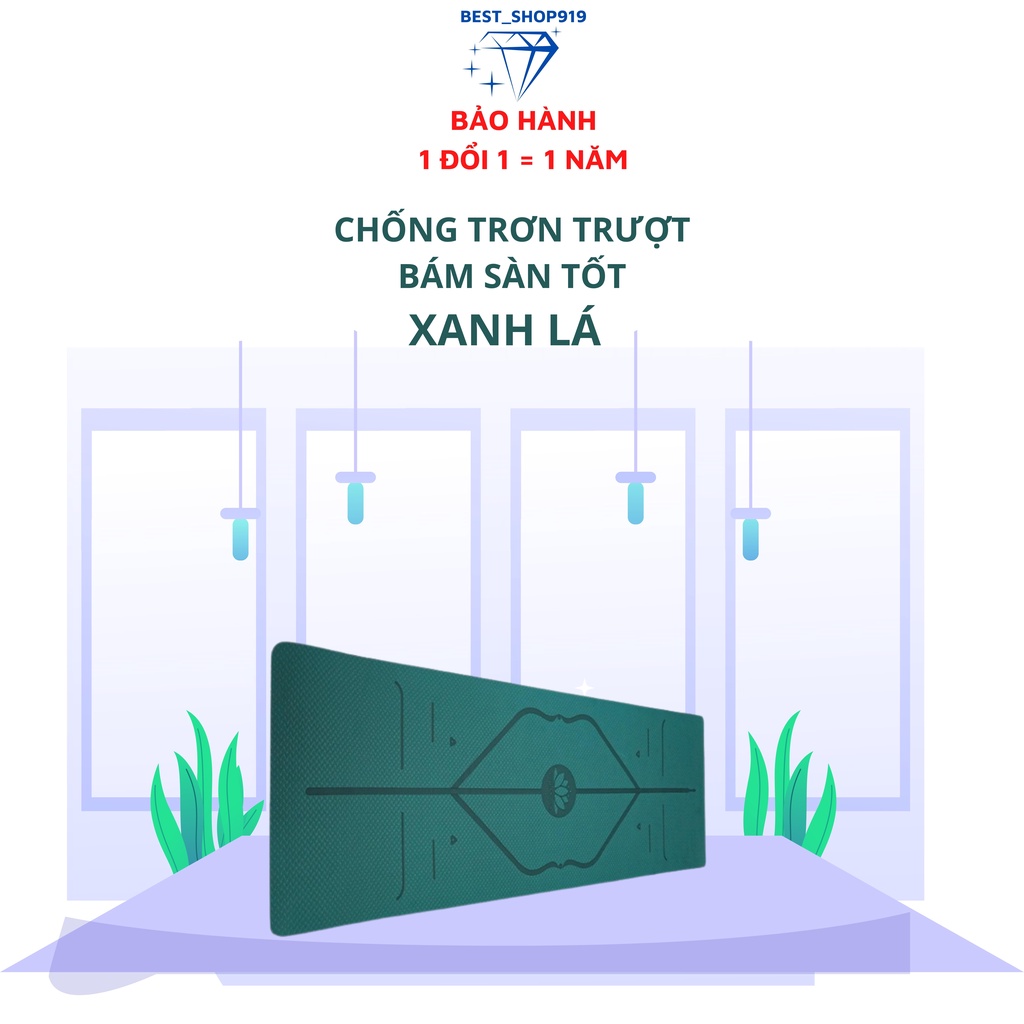 Thảm Tập YOGA Định Tuyến 8MM 1 Lớp Cao Cấp Chống Trơn Trượt Chuẩn TPE Tự Nhiên Bảo Hành Lỗi 1 Đổi 1 [ TẶNG TÚI ]