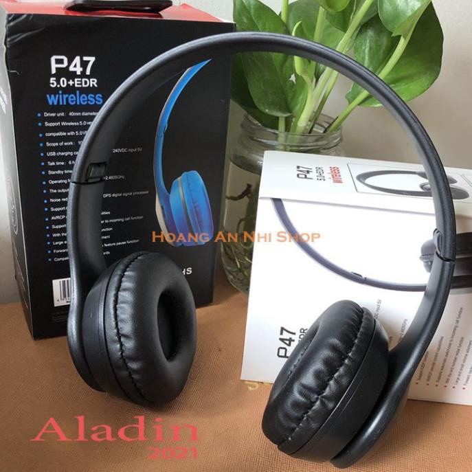 [GIÁ SỈ CHO ĐẠI LÝ] Tai Nghe Không Dây Kết Nối Bluetooth P47 Có Khe Cắm Thẻ Nhớ_Aladin2021