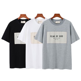 Áo Thun cotton Trơn Tay Ngắn In logo FEAR OF GOD Đơn Giản Trẻ Trung