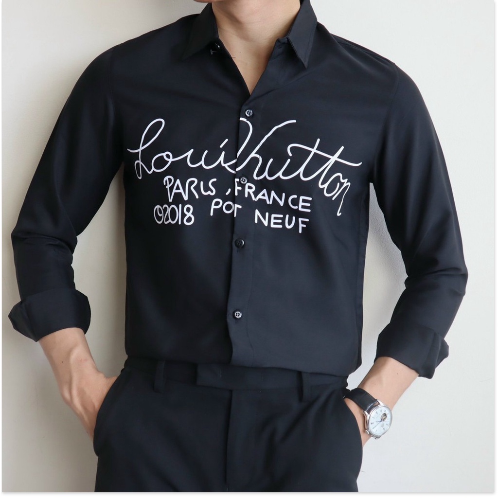 Áo sơ mi in thêu dài tay dành cho nam giới cực phong cách , hot 2021 KHANH AN