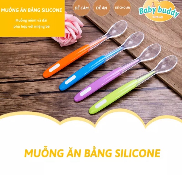 Sét 3 thìa ăn dặm silicon siêu mềm cho bé