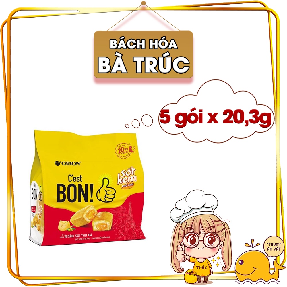 Bánh ăn sáng sợi thịt gà nhân sốt kem phô mai C'est Bon Orion 101,5g (5 gói x 20,3g)