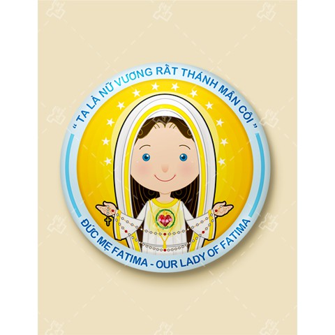 Đức Mẹ Fatima - Bộ 05 Huy Hiệu Công Giáo