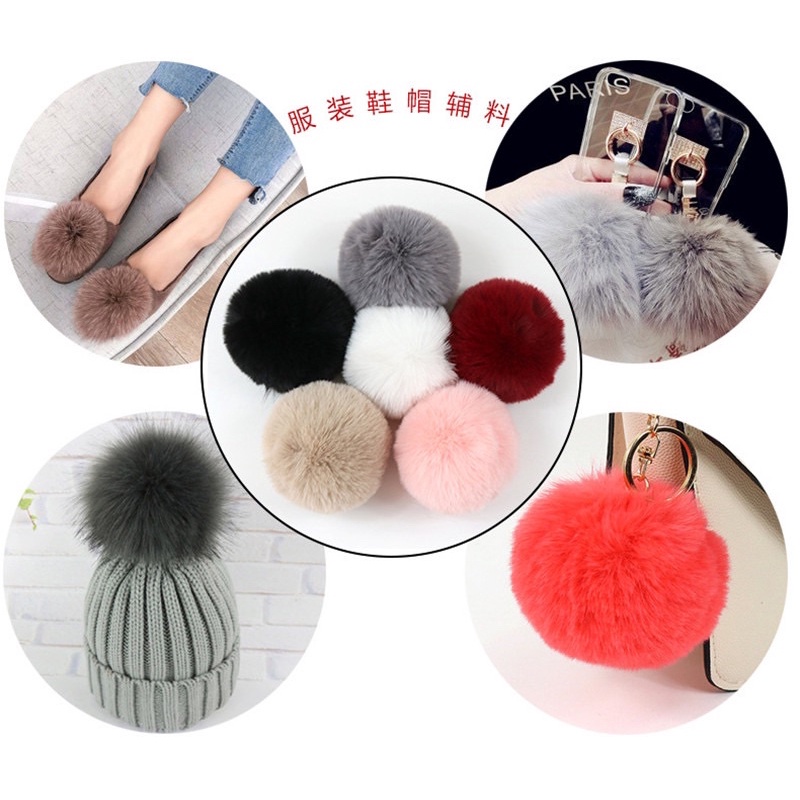 Lông thỏ gắn chóp mũ (lông nhân tạo)