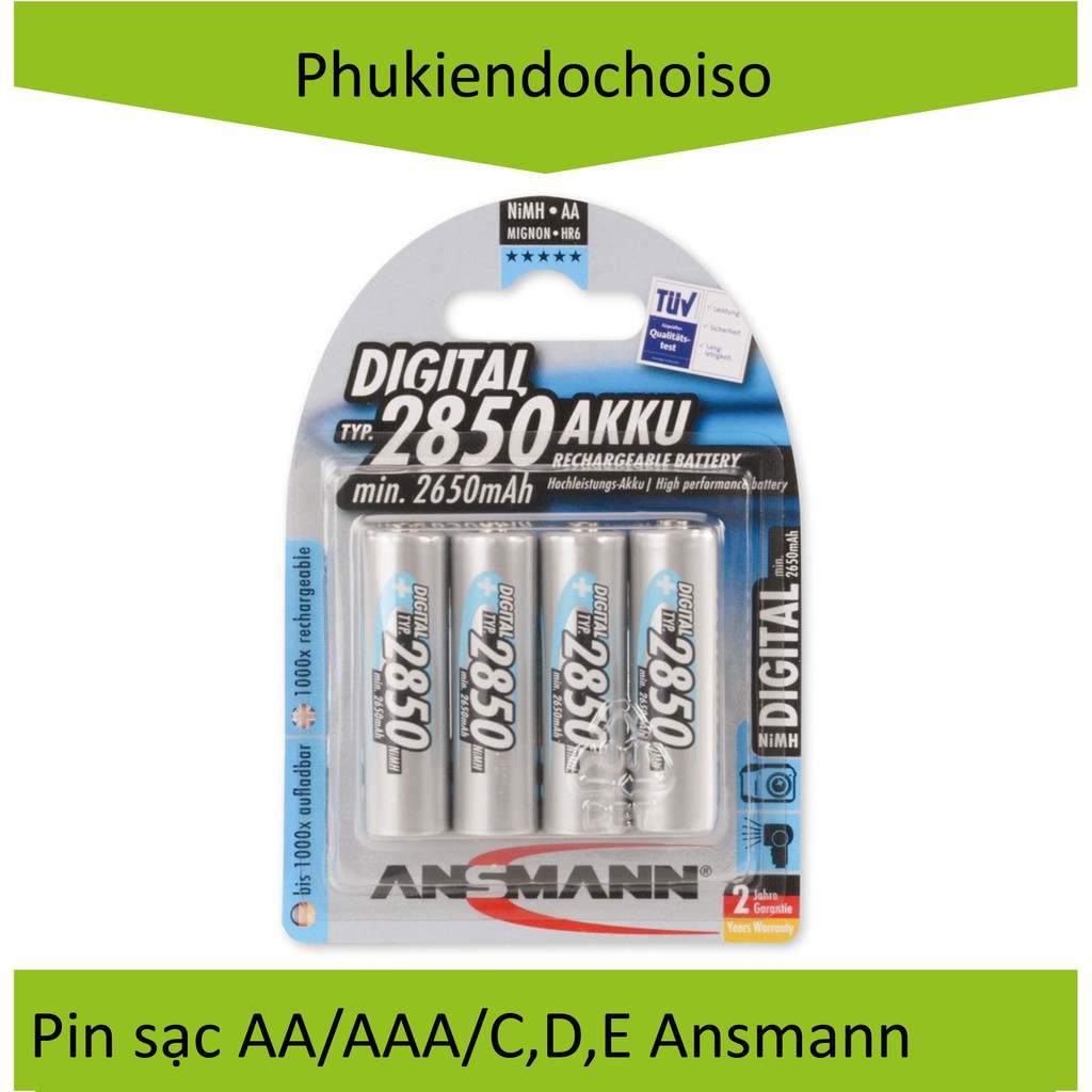 Pin sạc AA, AAA, E, C, D Ansmann (Đức)