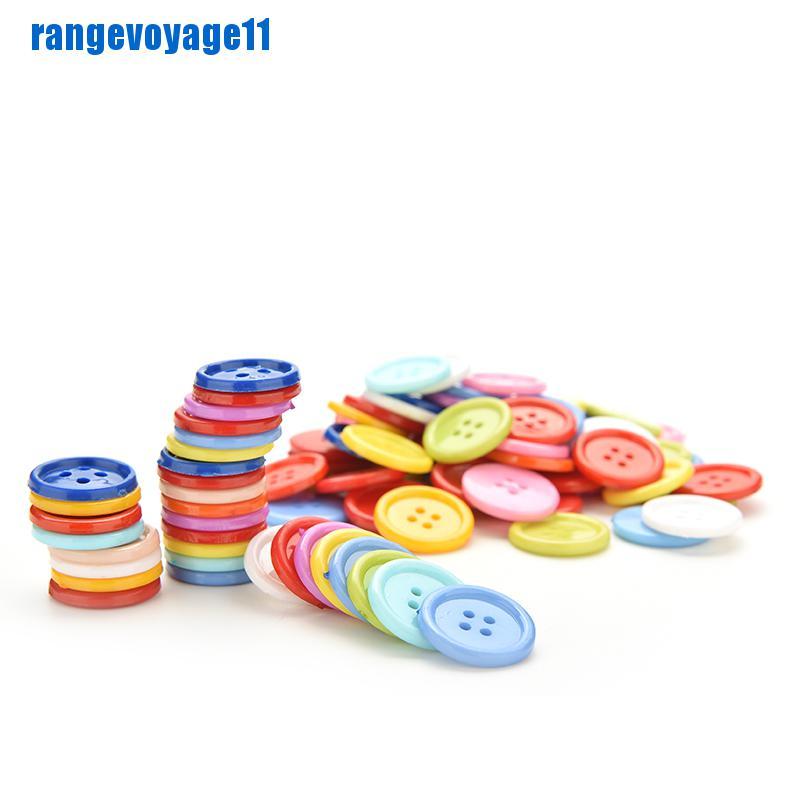 Bộ 100 Nút Nhựa Tròn Nhiều Màu Sắc