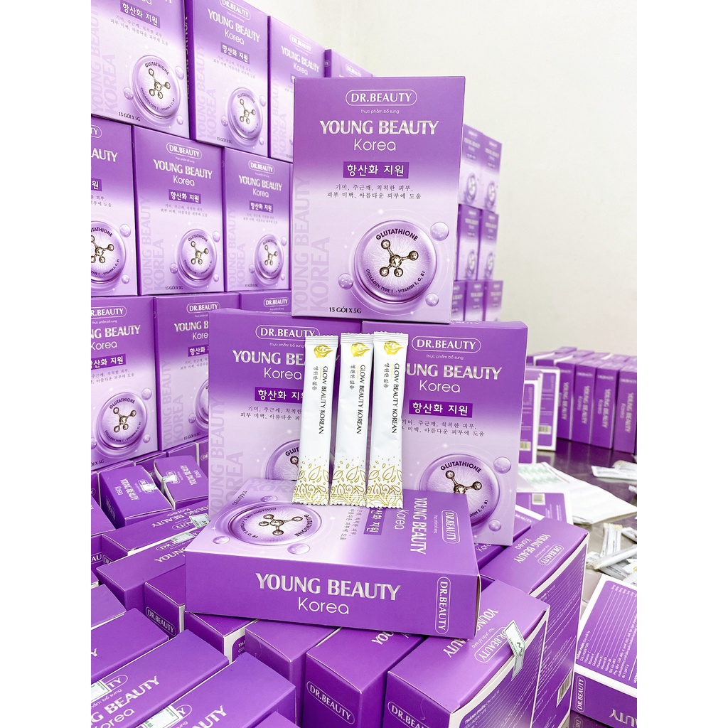 Bột uống trắng da collagen  young beauty mờ nám giảm tàn nhanh chống lão hóa da
