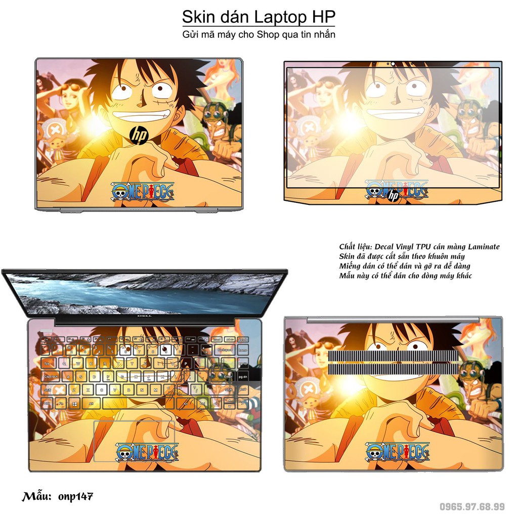 Skin dán Laptop HP in hình One Piece _nhiều mẫu 18 (inbox mã máy cho Shop)