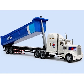 Mô hình xe đầu kéo kéo mooc ben 1:36