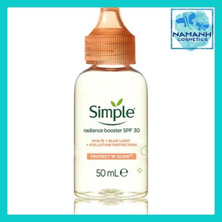 Tinh chất chống nắng, chống oxy hóa cho da rạng rỡ Simple Protect 'N' Glow Radiance Booster SPF 30 Glowing Skin 50ml