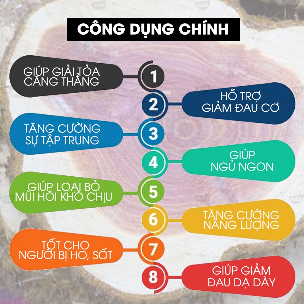 Tinh dầu Gỗ hồng Kobi Rosewood essential oil giúp thư giãn, khử mùi, làm thơm phòng - 10ml