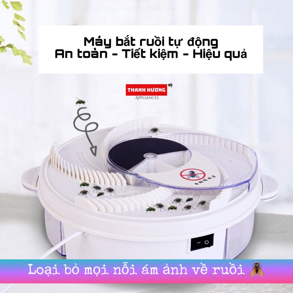 Máy Bắt Ruồi Bắt Muỗi Tự Động - Sử Dụng Điện Hoặc Dùng Pin Thông Minh