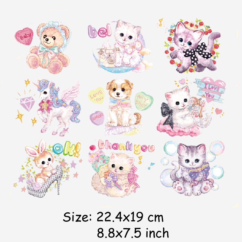 Miếng Vá Ủi Trang Trí Áo Thun Quần Jean/Đầm/Vớ Thủ Công Hình Mèo Dễ Thương Cho Bé