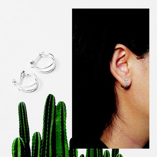 Double line hoop earrings - Hoa tai khoen 2 vạch