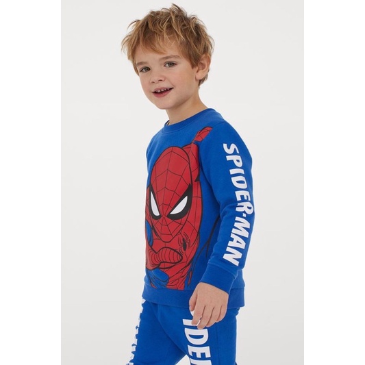 Bộ nỉ Spiderman xanh dương HM 10-30kg (có ảnh thật)