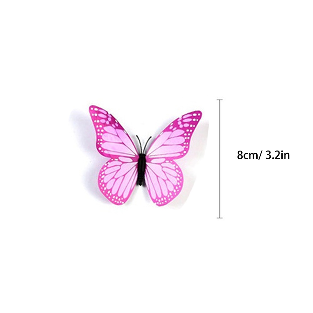 ELLSWORTH Glow in Dark Luminous Butterfly DIY Simulation Butterfly Butterfly Stickers 3D Removable Pvc Plastic Christmas Decors Magnet Art Crafts Home Decoration