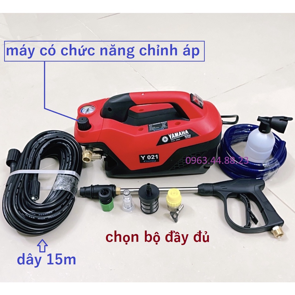 [ BH 24 THÁNG ] Máy rửa xe mini I Máy rửa xe cao áp YAMAHA 2800W HA889 - Có áp chống giật - Chống cháy