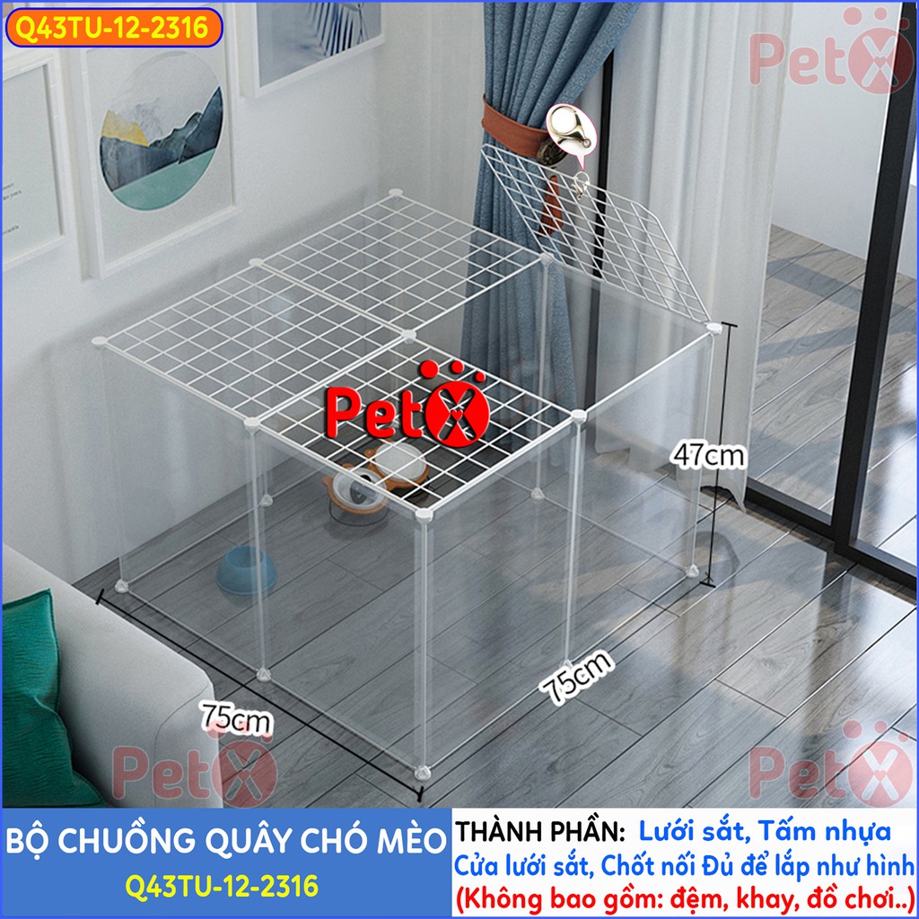 Quây chuồng chó mèo PetX lắp ghép nuôi thú cưng sơn tĩnh điện giá rẻ-11