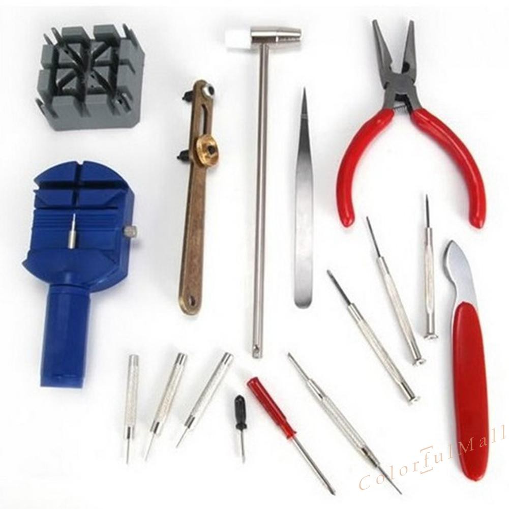 16Pcs Watch Back Opener Repair Tool Kit Band Pin Strap Link Remover Watchma