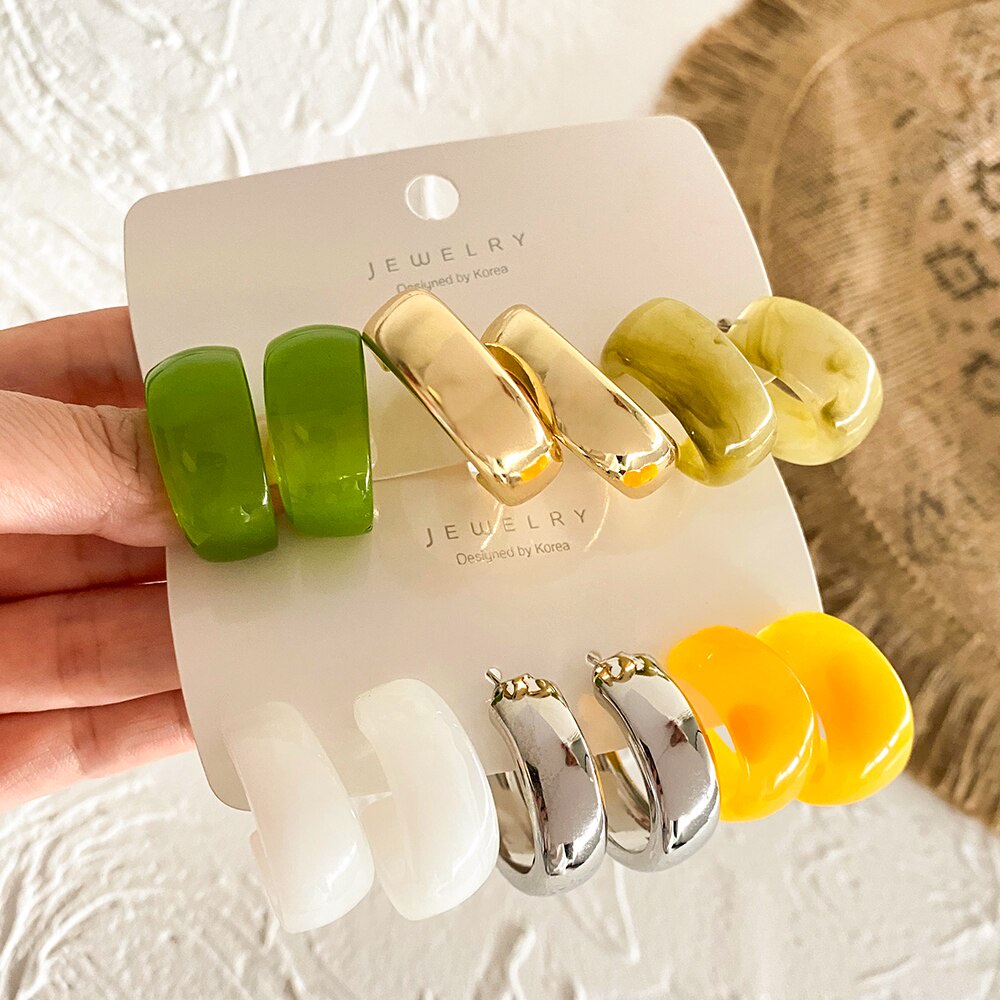 Set 6 Khuyên Tai Nữ Đơn Giản Sành Điệu Thời Trang