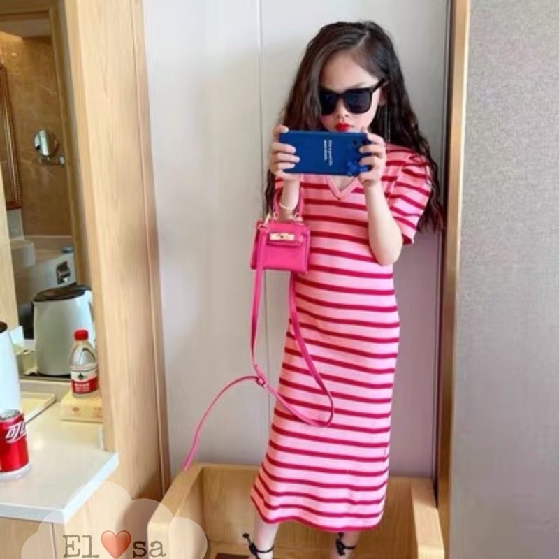 Body tăm gân hồng siêu mềm cho bé gái