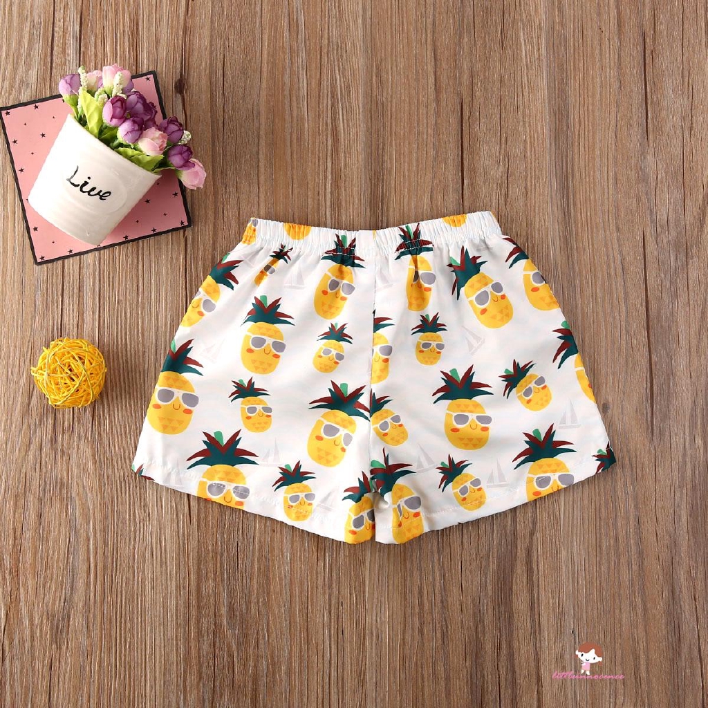 Quần short lưng thun đi biển họa tiết trái dứa đáng yêu cho bé trai