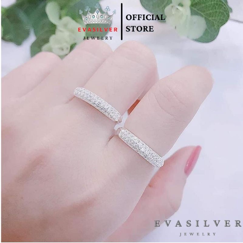 Nhẫn bạc nữ 2 hàng đá Evasilver tinh tế nhẹ nhàng nữ tính