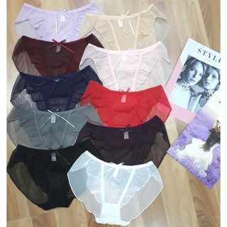 Chuyên sỉ 10 QUẦN LÓT REN LƯỚI FORM LỚN 0346 ❤️❤️ Túi nhiều màu sắc trộn màu.  Free size 50-60kg.