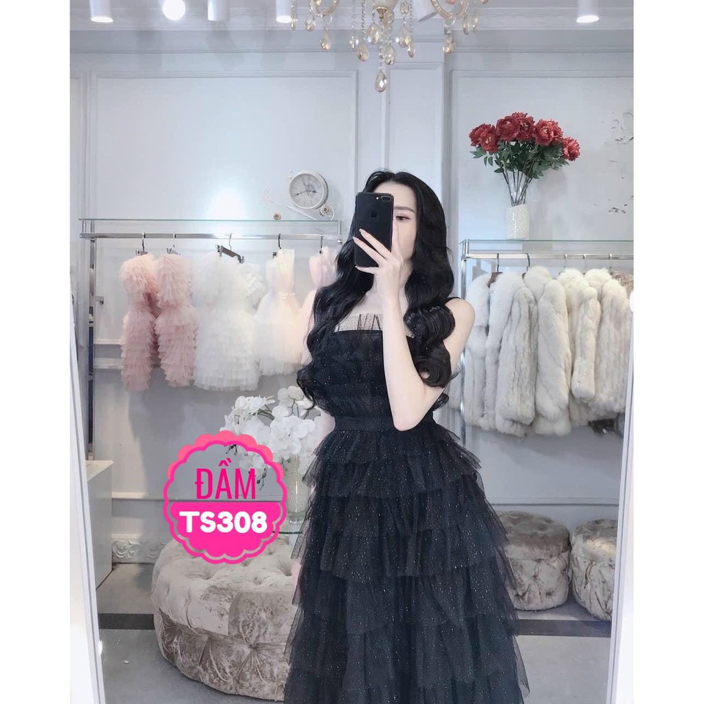 ĐẦM LƯỚI TẦNG NHŨ KIM TUYẾN SANG CHẢNH TS308 ❤100% ẢNH THẬT❤