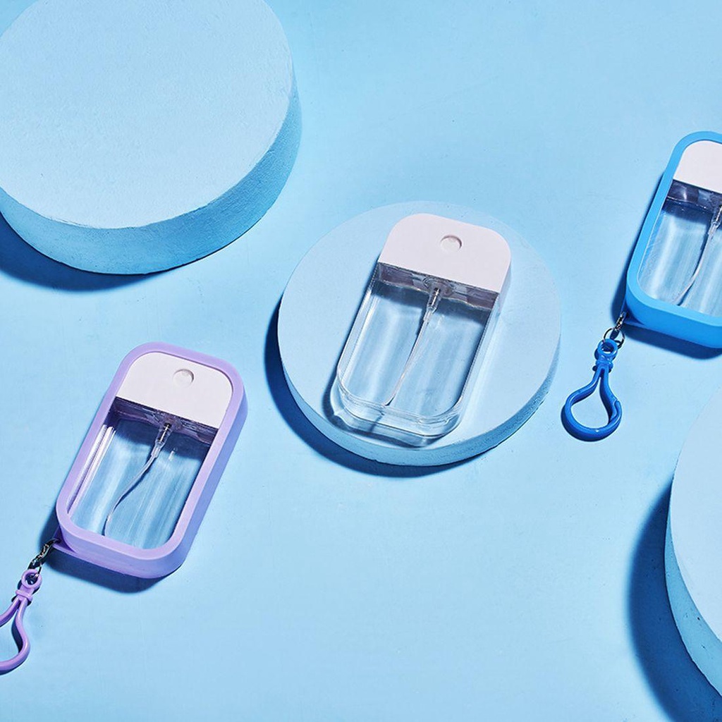 BACK2LIFE Thẻ Bình Xịt Nước Hoa Bằng Silicon Trong Suốt Kèm Móc Treo Tiện Dụng