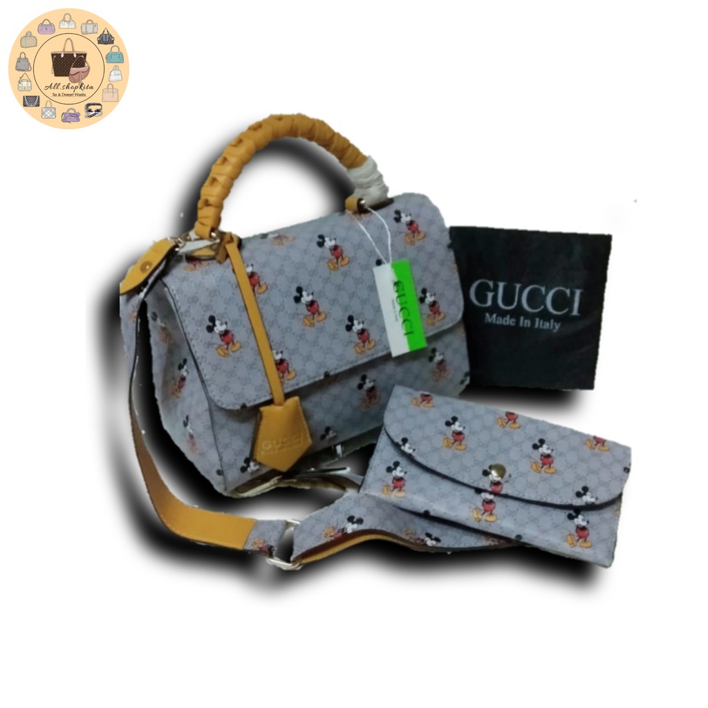 Túi Đeo Chéo Gucci Cluny Am.7990 Họa Tiết Chuột Mickey Dễ Thương