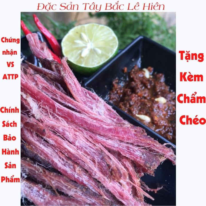 Thịt Trâu Khô Gác Bếp Tây Bắc 250Gr,  thơm mùi hạt dổi , mắc khén-Tặng chẩm chéo