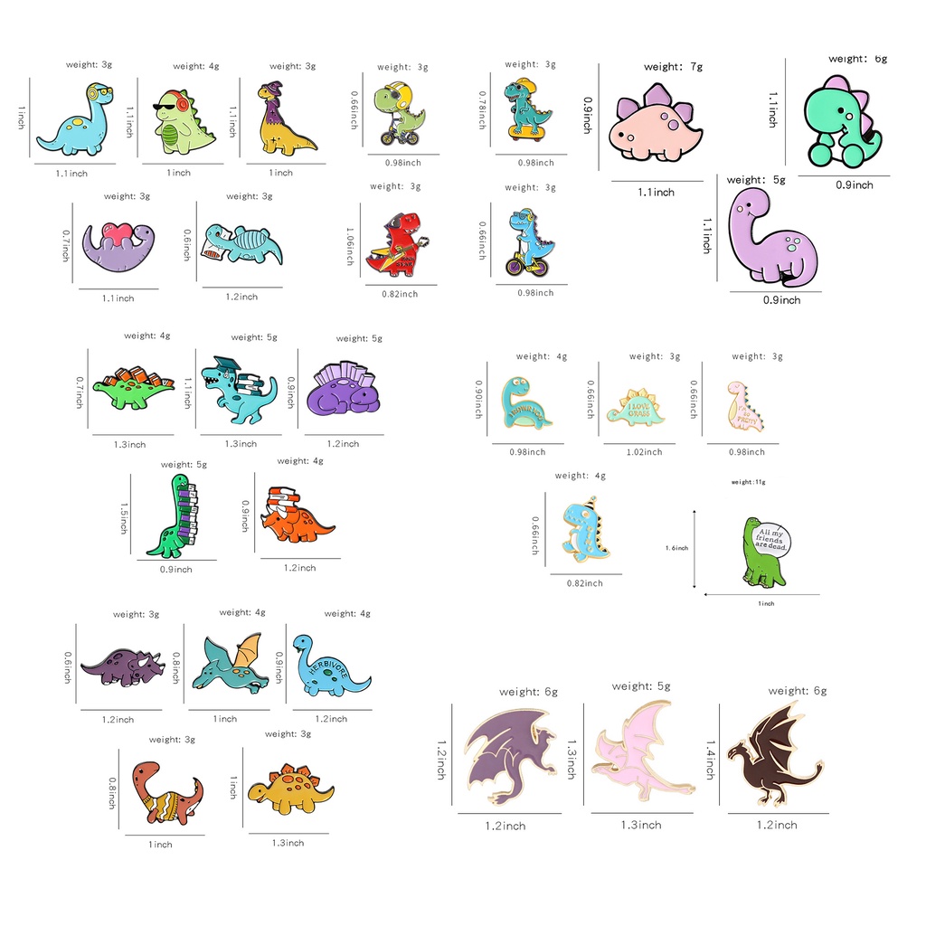 Ghim Cài Áo Hình Khủng Long Dễ Thương