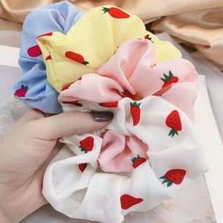 Cột tóc vải Scrunchies Dâu Tây CT05 đẹp dễ thương dáng yêu QSTORE