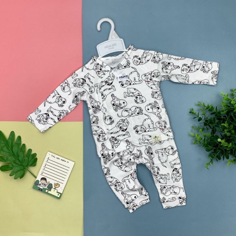 Bộ Sơ sinh Cúc Chéo Dài Tay LITIBABY cho bé gái, bé trai size 3-18 tháng -2H4800